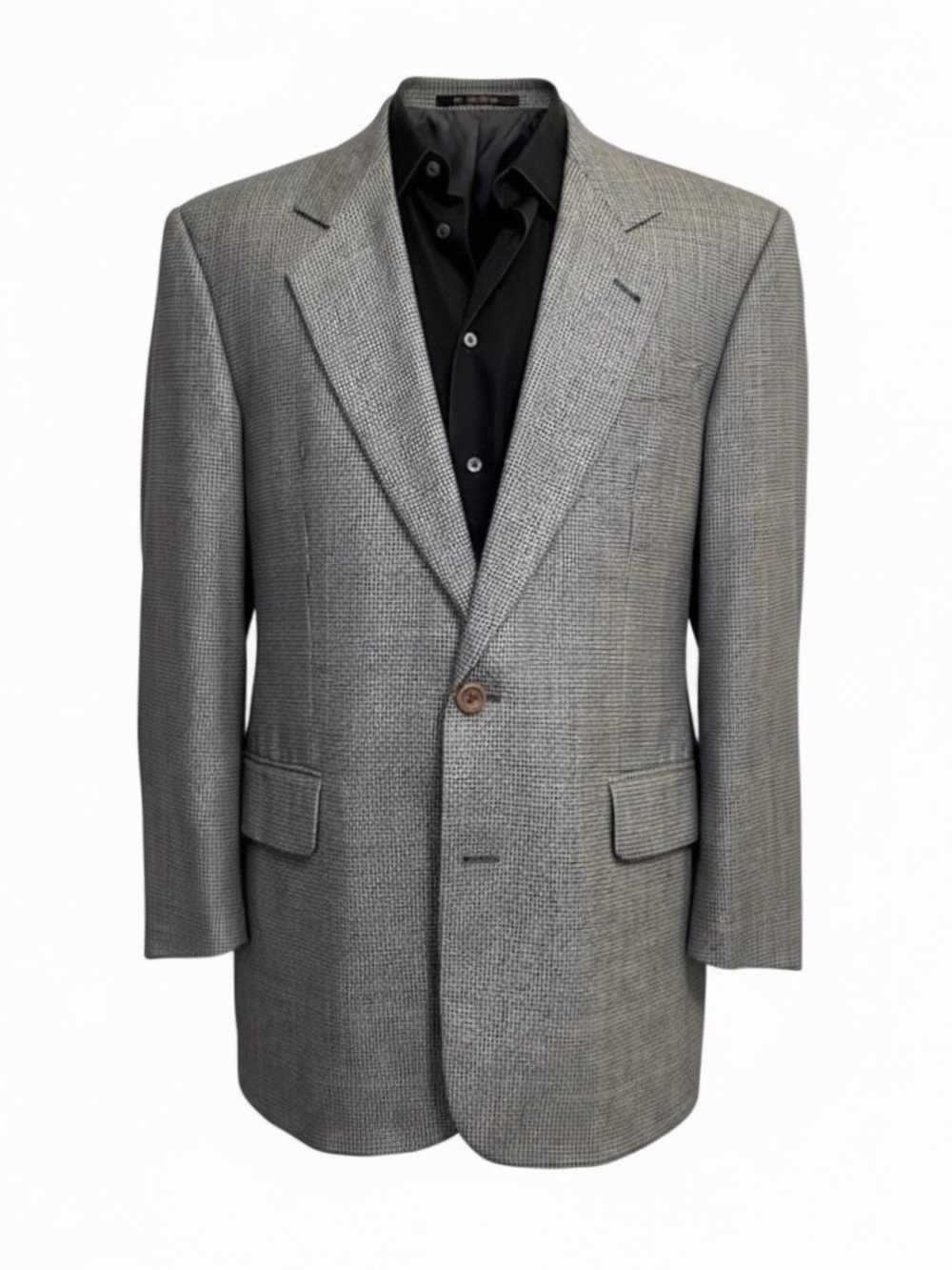 British American House “Delon” 100% Wool Micro Houndstooth Blazer 38R